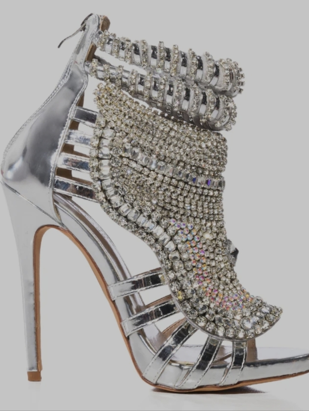 Azalea Wang Push Your Luck Stiletto Sandal In Silver (Runs Big) - Picture 11 of 13